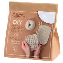 Graine créative - Kit Crochet - Éponges Réutilisables Zéro Déchet