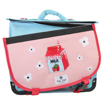 Cartable 38 cm – POL FOX STRAWBERRY – Rose/Bleu – Réversible – 2 compartiments