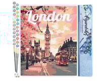Peinture par Numéro Figured'Art - Affiche de voyage Londres en fleurs - Kit de Loisir Créatif DIY Numéro d'Art Complet - 40x50cm sans châssis en bois