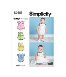 Patron Simplicity 9557 - Barboteuse pour bébés taille n°1-18 mois