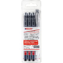 Kit de lettrage manuel Edding - 4 pièces - Noir, Argent - Pointes 0,25 mm, 0,5 mm, 0,7 mm