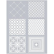 Pochoir pâte polymère Carreaux de ciment 11,4 x 15,3 cm