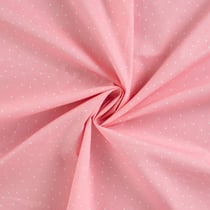 Tissu Coton imprimé Pois blancs Louis sur fond Rose