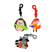 Kit porte-clés mousse pour enfant Animaux 3 pièces