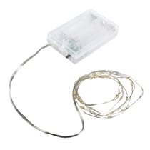 Mini - guirl.lumin. DEL av.fil / minuterie, jaune lumineux, 130cm, 20 LED's, à piles