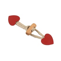 Brandebourg coeur simili cuir rouge 2,4cm x 10cm