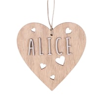 Cœur de Noël personnalisable bois naturel