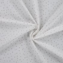 Tissu Popeline de Coton cœurs taupes Zivy sur fond Blanc cassé - Au mètre