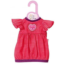 Robe a rayures rose et rouge dolly mosa - habit poupee 30-36 cm - zapf creation za11