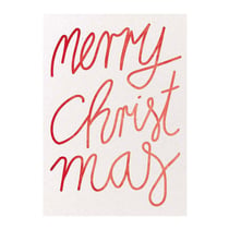 Carte postale Merry Christmas rouge
