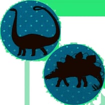 Patchs thermocollants Dinosaure n°2 Pois bleu 2 pièces