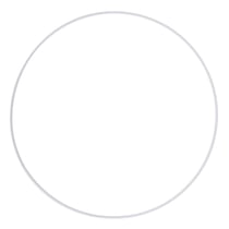 Anneaux en métal, vernis blanc, 45 cm