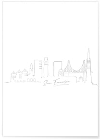 Affiche Line Art San Francisco | A3 : 29,7x42cm