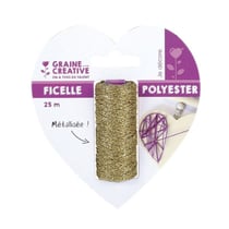 Graine Créative - Bobine de ficelle Métalisée Or 25m