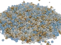 Lot de 1000 PERLES de rocaille Doré Or Bleu Blanc - Diamètre 2 mm 12/0 - creation bijoux