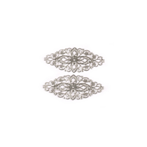 5 embellissements en métal argenté ovals