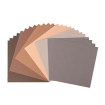 Papier cartonné marron - 15,2 x 15,2 cm - 216 g - 6 couleurs - Texturé - Florence - 24 feuilles
