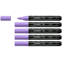 Lot de 5 marqueurs acryliques pointe moyenne - STABILO - FREE T300 - Lilas clair