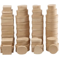 Boîtes , H : 5-7,5 cm, d 10-18 cm, 72 pièces/ 1 Pq.