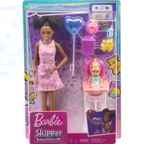 Coffret barbie skipper noir babysitter anniversaire - mattel - grp41 - poupée et accessoires