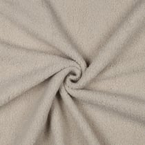 Tissu Bouclette Teddy envers Polaire uni Beige clair