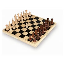 Jeu d'echecs de voyage en bois