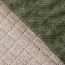 Tissu Velours Côtelé matelassé Ylona envers fausse fourrure uni Vert kaki
