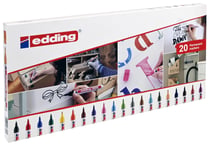 edding 3000 – Set de marqueurs permanents, les 20 couleurs dans une boîte de rangement – 20 feutres – pointe ronde 1,5 à 3 mm – résistant à l’eau et à l’abrasion – pour carton, plastique, bois, métal,