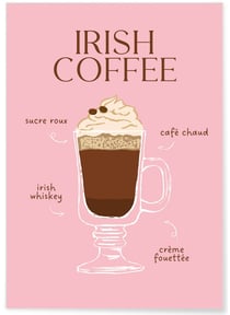 Affiche Cocktail Irish Coffee 2 | A3 : 29,7x42cm
