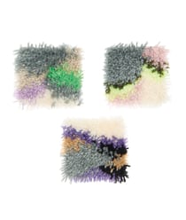 Kit de Point Noué Hooki Hooki – 3 Tableaux en Marbre de Rico Design : L'Élégance du Marbre Fait Main Blanc