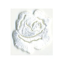 Ecusson thermocollant petite rose blanc 3cmx3.5cm