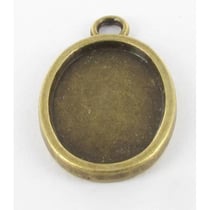MégaCréa - Médaillon en métal ovale Petit modèle Bronze