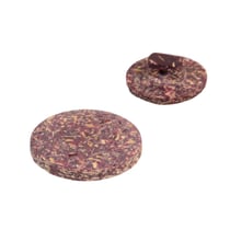 Lot de 3 boutons rond à queue écorces de riz rouge beaujolais