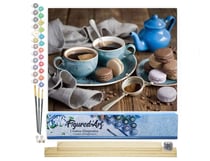 Peinture par Numéro Figured'Art - Chocolat Chaud - Kit de Loisir Créatif DIY Numéro d'Art Complet - 40x50cm toile roulée + châssis en bois à monter