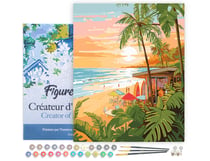 Peinture par Numéro Figured'Art avec Cadre - Club de surf - Kit de Loisir Créatif DIY Numéro d'Art Complet - 40x50cm toile tendue sur châssis