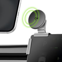 4smarts Support Voiture Magnétique avec Charge sans Fil Qi2 et Fixation Ecran Tesla Argent