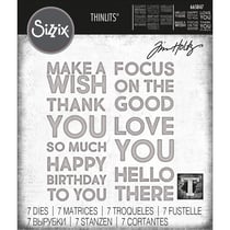 Gabarit de découpe pour machine Sizzix Tim Holtz - Texte audacieux - 7 pièces