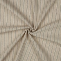 Tissu Lin Viscose lurex Rayé noir sur fond Naturel