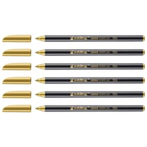 Lot de 6 feutres de coloriage métalliques - EDDING - Pointe ronde 1-3 mm - Or Métallisé
