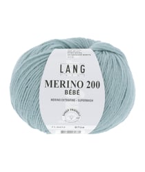 Pelote de laine à tricoter pour layette MERINO 200 BEBE - Lang Yarns 472 Bleu