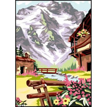 Princesse - Canevas antique La montagne 32x50cm