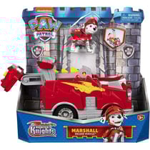 Pat patrouille knights rescue : marcus avec son camion de pompier - figurine chien - véhicule de luxe - paw patrol - spin master - 20135918