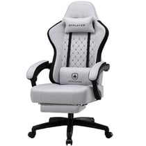 Chaise gaming ergonomique GTPLAYER - Tissu - Gris foncé - 50 x 54 x 125-135 cm