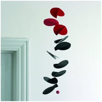 Mobile Flensted Turning Leaves en métal et bois - Design moderne noir et rouge