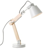 Lampe de bureau en bois et métal