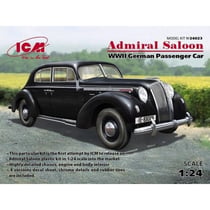 Admiral Saloon, WWII German Passenger Car. Based on the Admiral Cabriolet with open cover, WWII German Passenger Car model kit +
