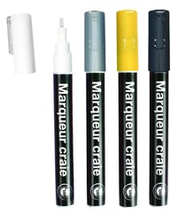 Marqueurs craie (pour ardoise verre tableau) 4 pièces