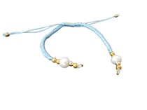 Bracelet à décorer en cordon tressé - réglable - couleur Bleu
