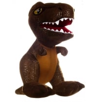 Peluche dinosaure t-rex brun 30 cm - tyrannosaure rex - jurassic world - doudou licence