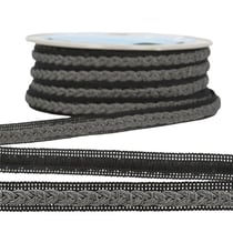 Bobine 20m Galon robe bicolore Gris fcé/noir 14mm